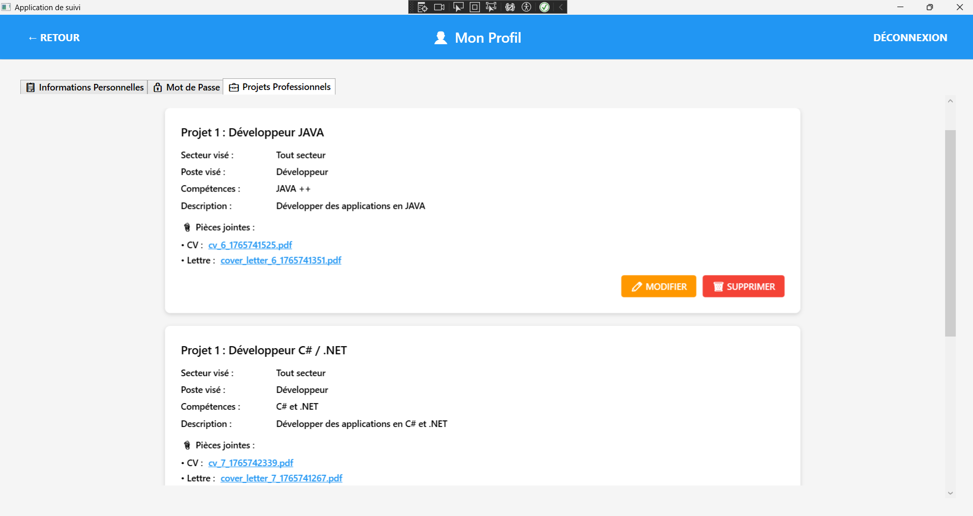 Application Reconversion Professionnelle - Image 5